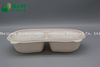 2 Compartments Fully Biodegradable Compostable Sugarcane Plant Fiber Takeaway Food Containers for Bun Dessert Fruits