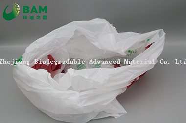 Sustainable Packing Biodegradable Plastic Eco-Friendly Custom Color Supermarket Shopping Carrier T-Shirt Bags for Vegetables Fruit