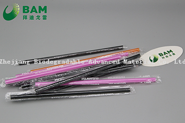Heat resistant Natural Biodegradable Convenient Disposable Plastic Cutlery Set Corn Starch Straw for Juicy Coffee Drink