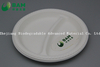 Fully Biodegradable Dividing 2 Compartment Compostable Sugarcane Plant Fiber Bakery Takeaway Food Package Round Plate for Dessert Cake