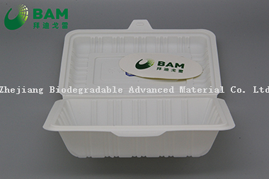 Fully Biodegradable Multi Compartment Disposable Plastic Food Container Compostable Plant Fiber Takw-Away Food Containers